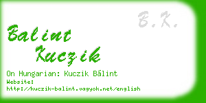 balint kuczik business card